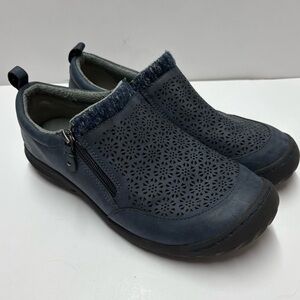 JBU Jambu AMBER All Terrain Leather Sneakers Hiking Shoes Blue Fur Lined Sz 8.5